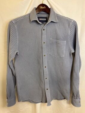 Light Blue Men’s 32 BARBLUES Textured Long-Sleeve Shirt Small